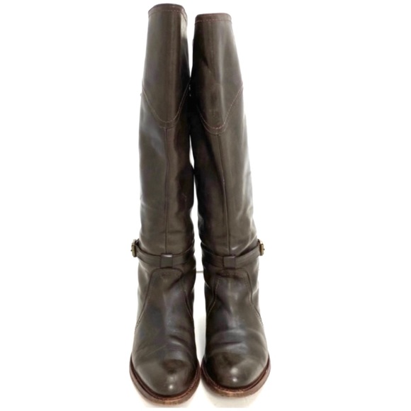 Frye 77561 Belted Dorado Riding Leather Knee High Boot in Brown - Picture 2 of 9